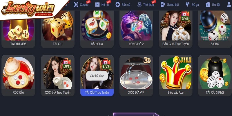 Danh mục trò chơi tại Luckywin – Phong phú, đa dạng, hấp dẫn